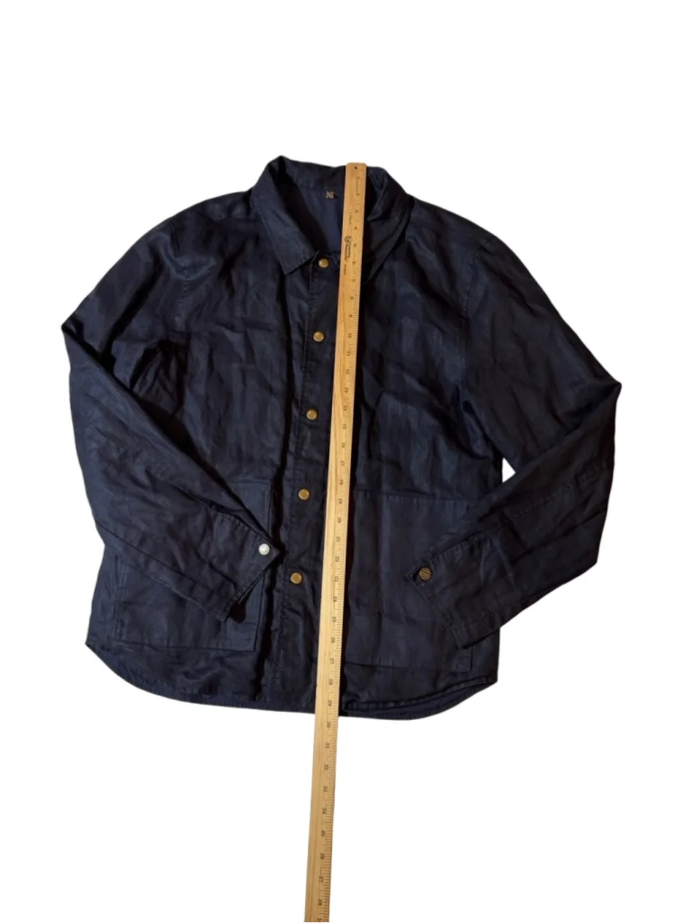 Billy Reid Reversible Waxed Nylon Shirt Jacket Cotton Linen Chore M